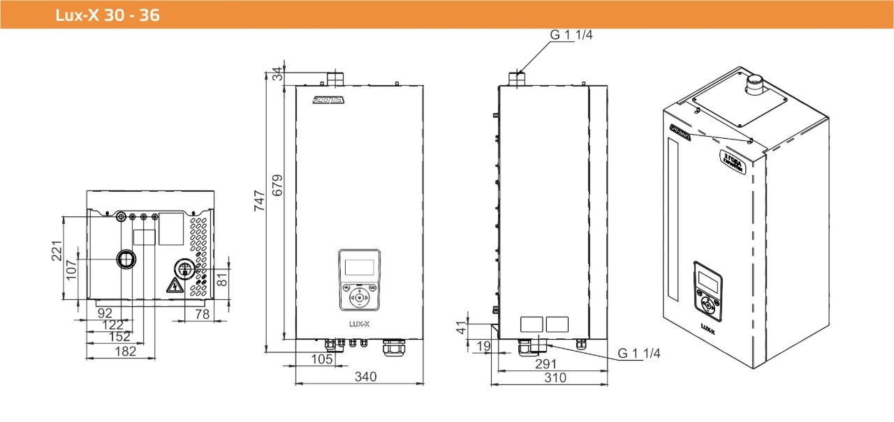 Электрокотел ZOTA LUX-X 30