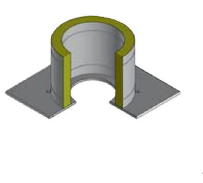 Потолочно-проходной узел Ø180-210 AISI430/430 0,5/0,5мм утепленный (круг)