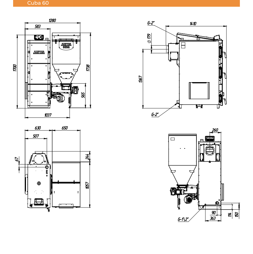 Котел автоматический Zota «Cuba» 60 кВт (C-Line SFA)