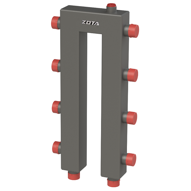 Гидравлический коллектор кольцевой, 4 контура, до 50кВт