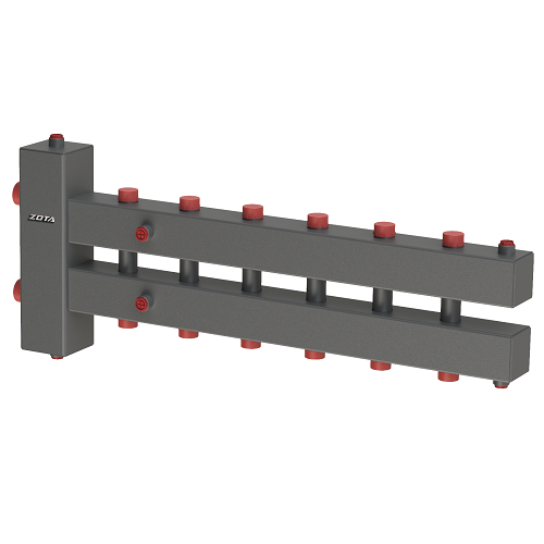 Гидроразделитель с коллектором горизонтальный, двухсторонний, 6 контуров, до 70 кВт