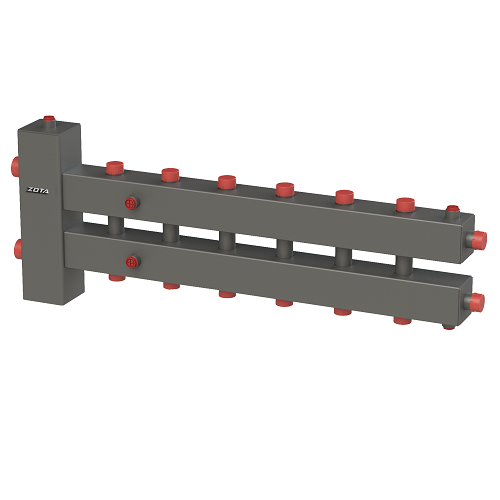 Гидроразделитель с коллектором горизонтальный, двухсторонний, 7 контуров, до 70 кВт