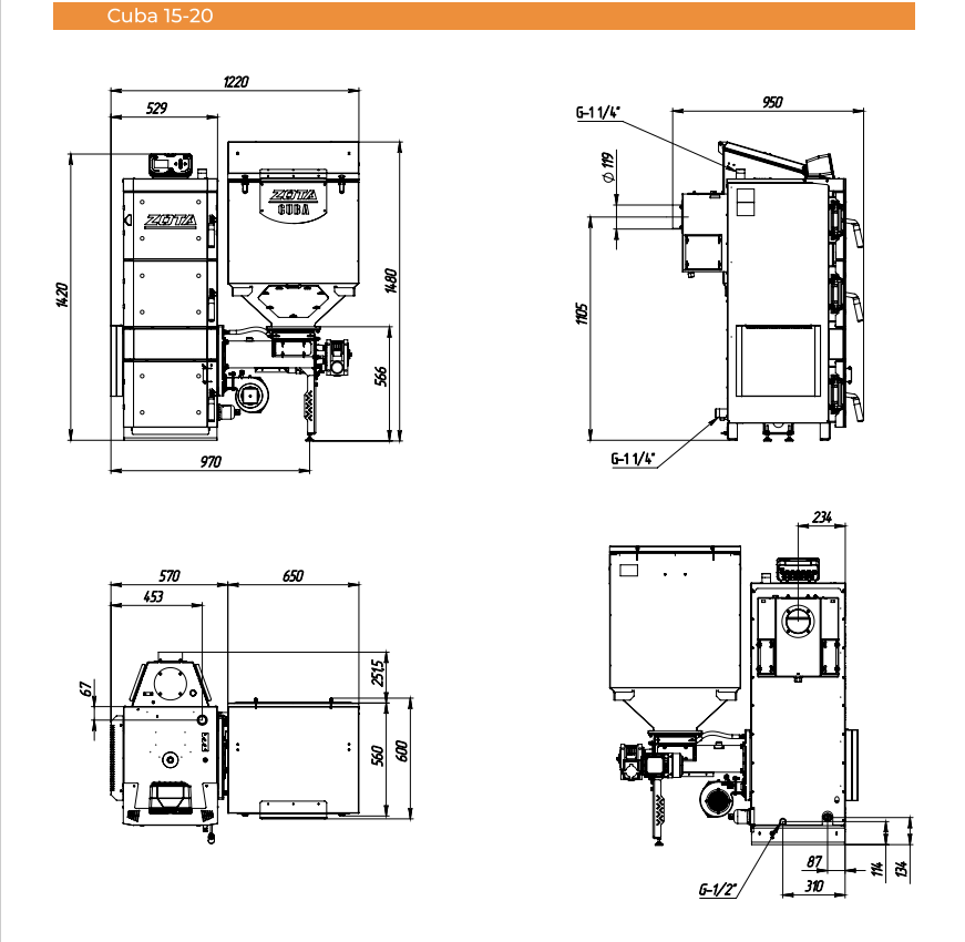 Котел автоматический Zota «Cuba» 15 кВт (C-Line SFA)