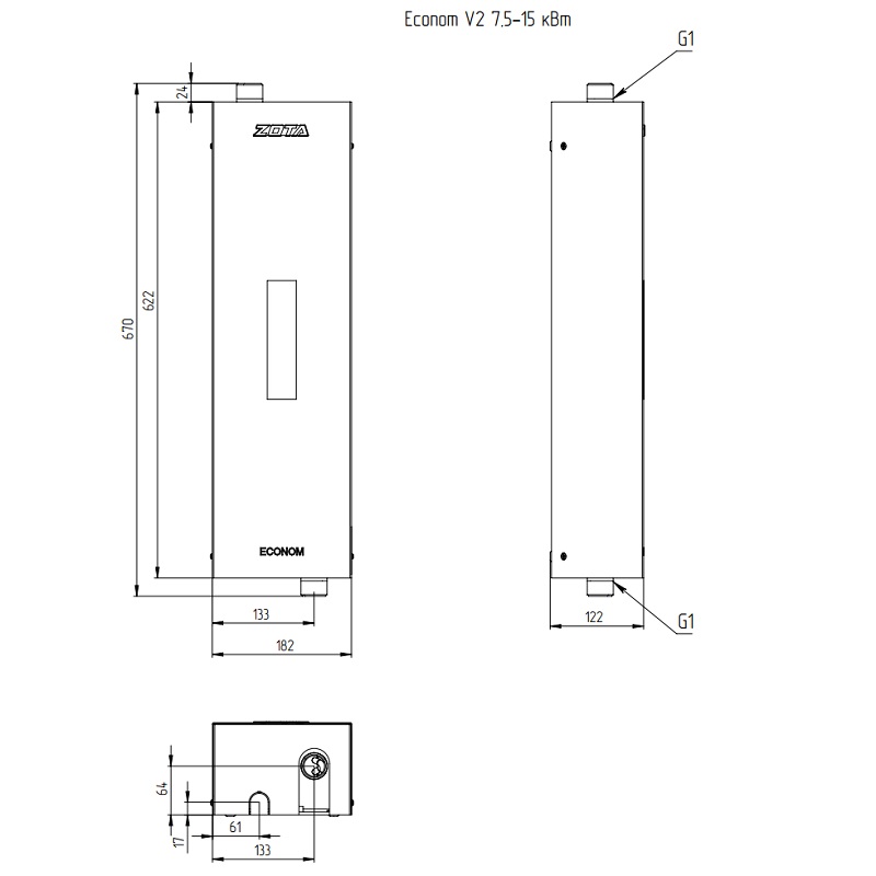 Электрокотел ZOTA Econom V2 SSR (комплект) - 12