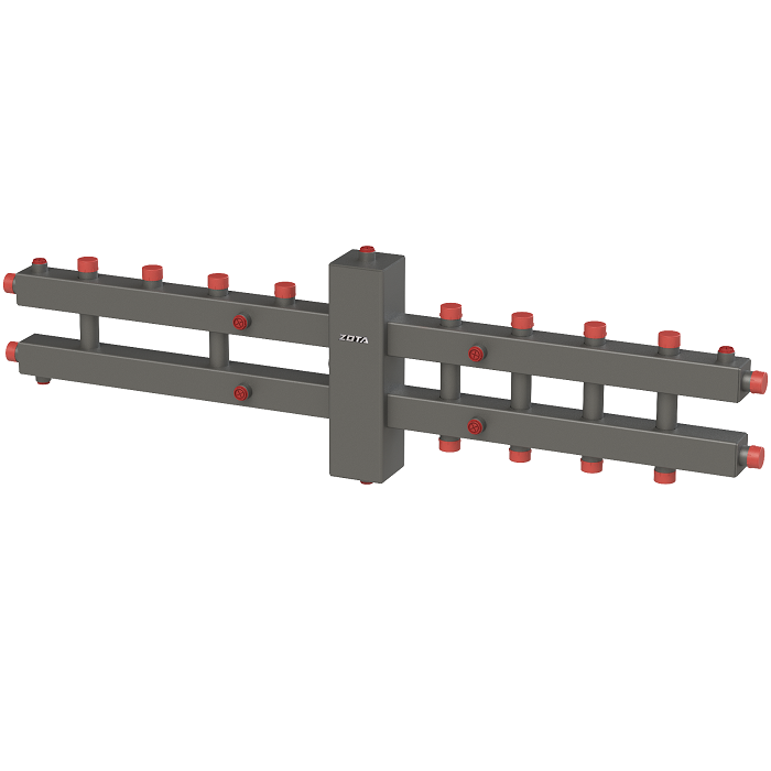 Гидроразделитель универсальный каскадный, двухсторонний, 5 контуров, до 70 кВт