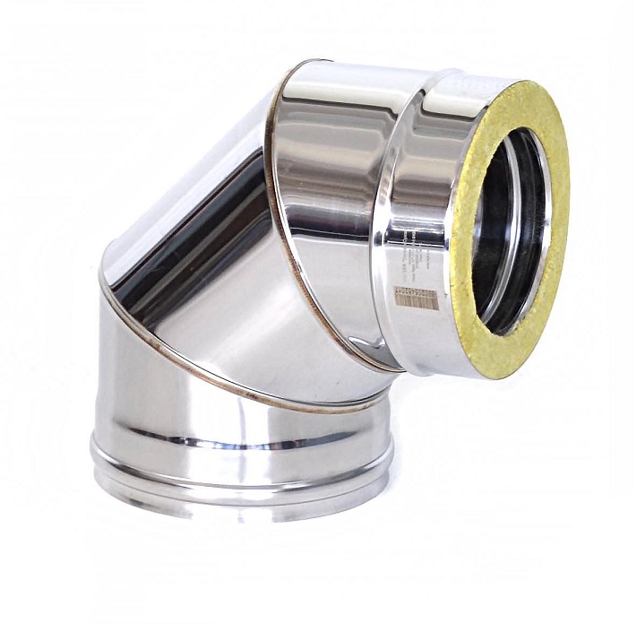 Сэндвич-отвод 90° Ø120/180 AISI430/430 0,8/0,8мм